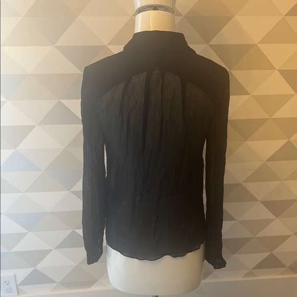 Rag & Bone Long Sleeve Black Blouse - Picture 3 of 4